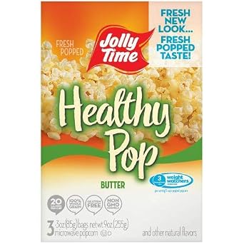 Jolly Time 100 Calorie Healthy Pop Butter Microwave Pop Corn - 4 CT pack of 12, Package may vary