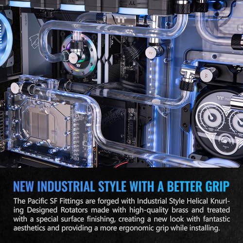 Image of Thermaltake Pacific SF Male to Male 20mm Extender Silver Black /DIY LCS /Fittings CL-W390-CU00SL-A