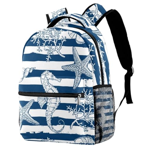Sac à dos hippocampe multicolore pour femmes et adolescents