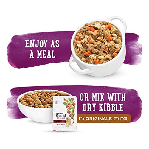 Image of Beneful Purina Dog Food Freshly Prepared Meals Simmered Beef Entree with Carrots, Barley, Wild Rice and Spinach - 10 oz. Tubs, 8 Count (Pack of 2)