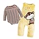 JiAmy Baby Kleidung Junge Mädchen, Baby Bekleidung Strampler Neugeborene Overall Bekleidungssets Gelb 9-12 Monate