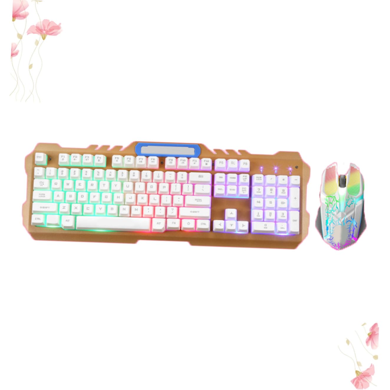 OSALADI Teclado Mecánico Blanco para Gaming con Diseño Ergonómico y Precisión, Teclado Retroiluminado de Plástico Adecuado para Jugadores de PC