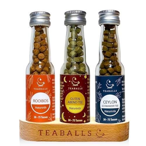 TEABALLS BIO - 3er Set RELAX - ROOIBOS, GUTEN ABEND, CEYLON für ca. 120 Tassen Tee