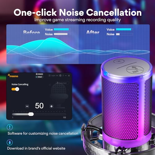 MAONO Gaming USB Microphone with Noise Cancellation