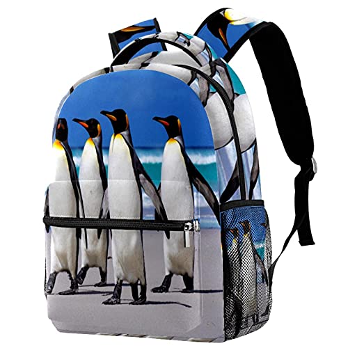 Sac à dos ordinateur motif pingouin et gribouillage pour sport de plein air
