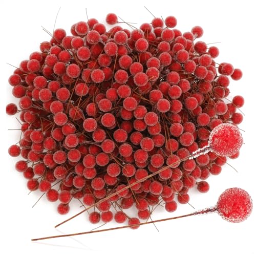 com-four® 240x decoración dispersa, Ramas Decorativas con Bayas, Ramas Decorativas para esparcir como artículos de artesanía, Adornos de Regalos y popurrí (240 Piezas - Bayas heladas)
