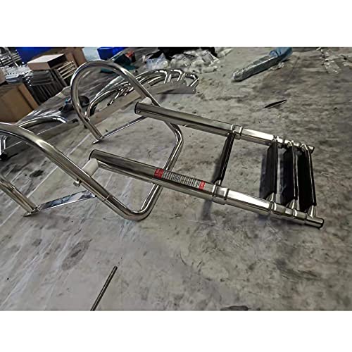 Escalera para piscina plegable de acero inoxidable 4 peldaños miniatura 4
