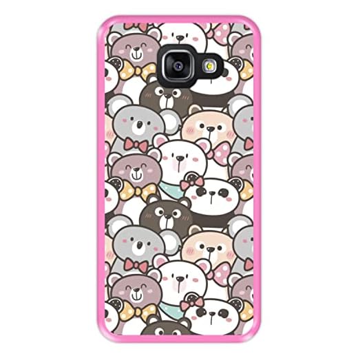 Mobilskal för [ Samsung Galaxy A3 2016 ] design [ Mönster med nallebjörnar ] Rosa TPU flexibelt silikonskal