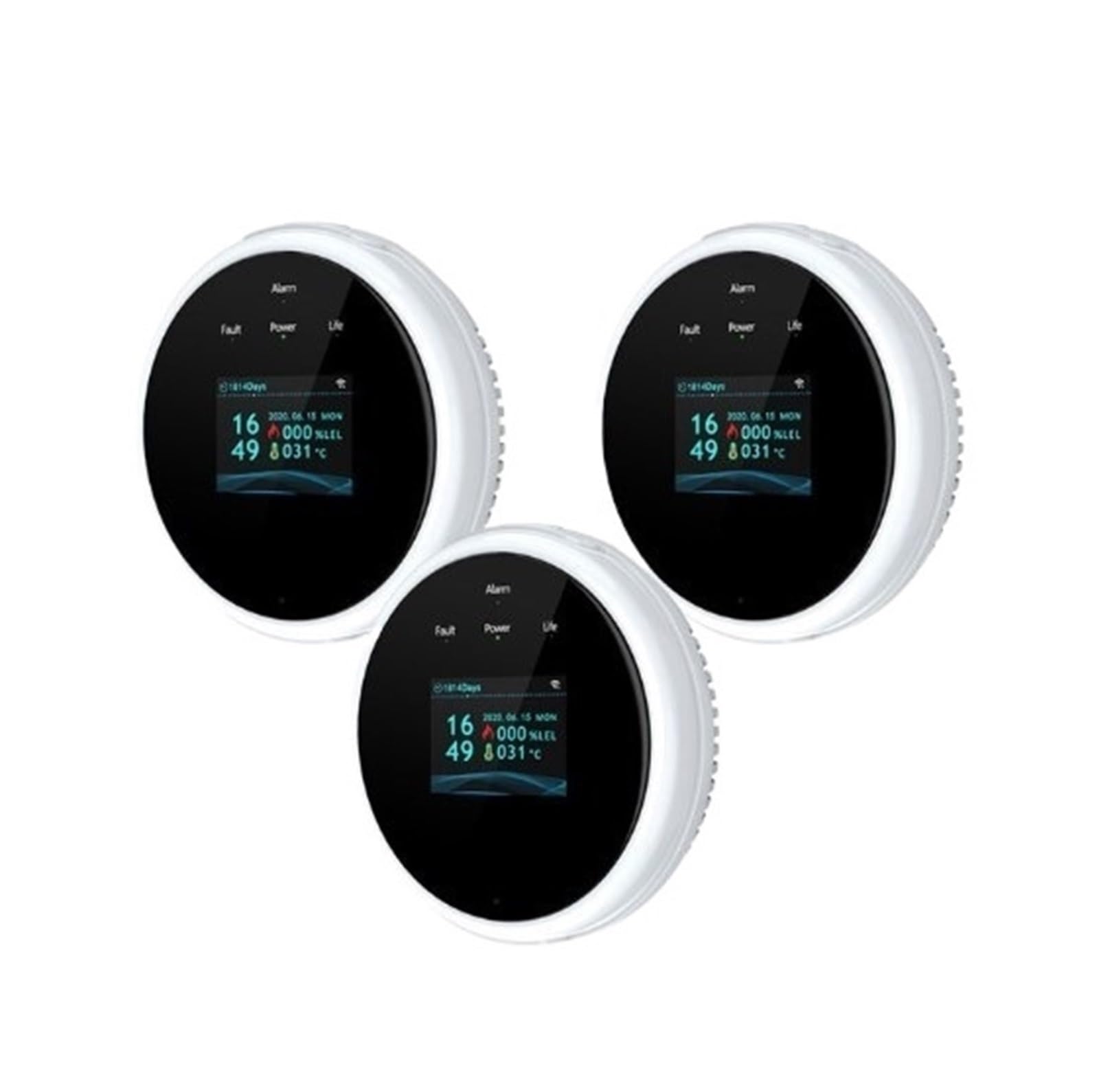 System Alarmowy, Inteligentny Alarm Gaz LPG Wyciek Temperatura Pożaru Ciepło 70DB Detektor Czujnik Ustawienie Sceny Ze Sterownikiem Zaworu(3 PCS)