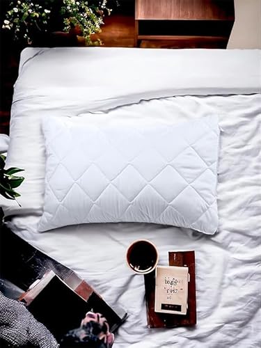 4All Pillows Hotel Quality Filled Pillows with Quilted Cover for Back and Side Sleeper, Bed Pillow Soft Hollow Fiber Pillow (Pack of 1)