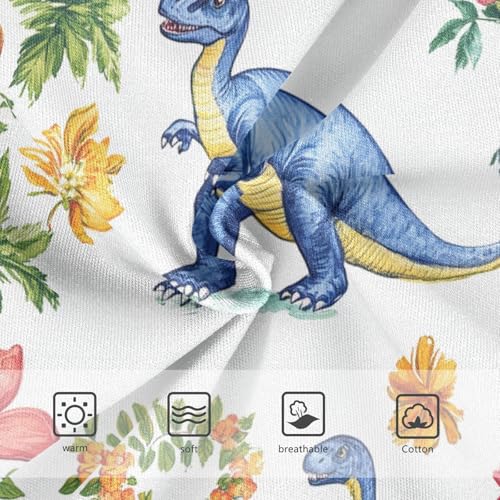 Wusikd Dinosaurs Flower Girls' Underwear Cotton Colorful Girls Briefs Soft Toddler Underwear 2T3