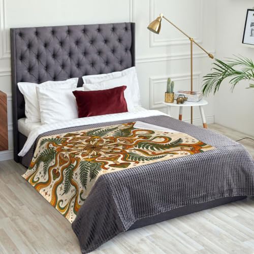 Jeté de lit molleton confortable motif champignons pour sofa et bureau - 3