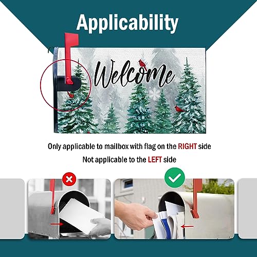 Image of Winter Welcome Pine Tree Fabric Welcome Mailbox Cover Magnetic