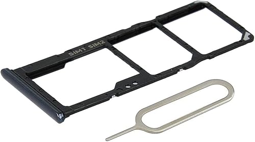 MMOBIEL Reemplazo de soporte de bandeja de ranura para tarjeta SIM dual compatible con Samsung Galaxy A70 2019 - Incluye pin SIM - Negro