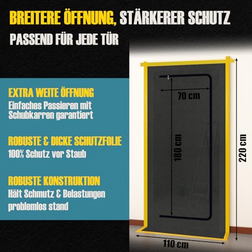 Bâche anti-poussière porte de chantier imperméable et réutilisable 2x - 3