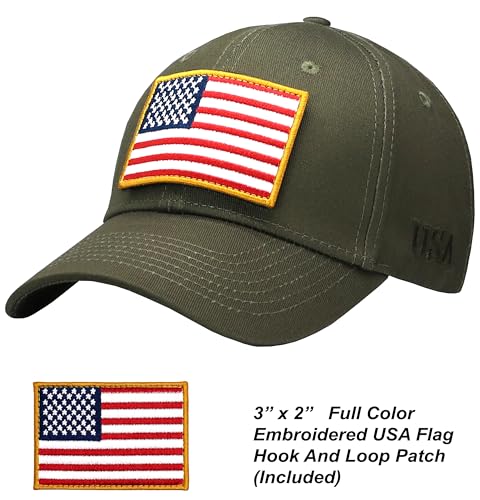 Image of Antourage American Flag Unisex Baseball Hat for Men and Women | USA Flag Mesh Snapback Flat Visor Cap + 2 Patriotic Patches