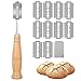 Taglierino per Pane,Lama pane Coltello pane Coltello per impasto Coltello da panettiere con 10 lame,per Cuocere, Intagliare Modelli di Pane Crudo