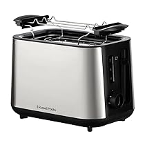 Russell Hobbs Tostapane, Design 2 Fette, Fessure Extra Larghe, 6 Dorature, Lift And Look, Scongela, Riscalda, Cancella Opzioni, Vassoio Briciole Rimovibile, Scaldapanini, Inox, Heaton, 27390-56