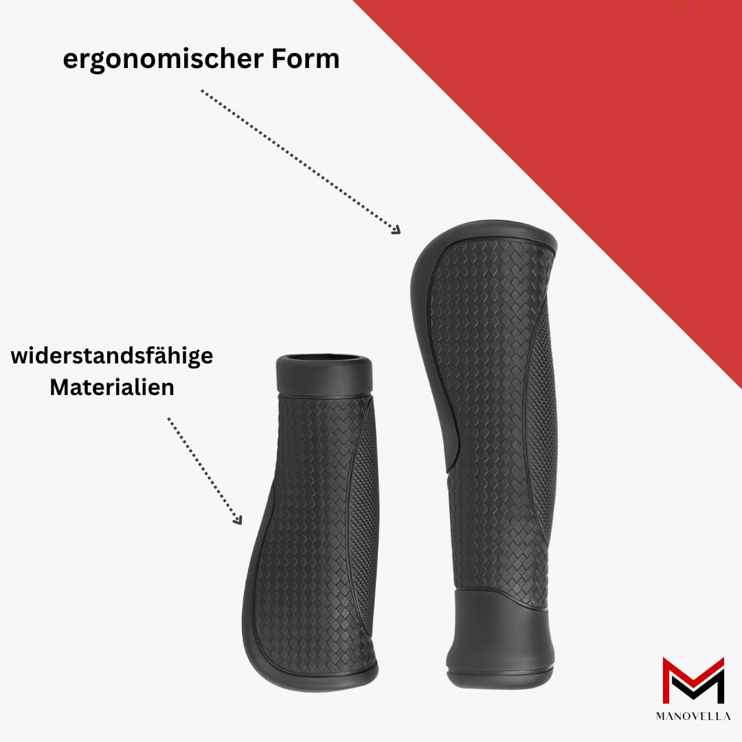 Manopole Bici Ergonomiche 130/95 Mm - Per Cambio A Manopola Girevole | Gomma Antiscivolo E Ammortizzata - Foto 6