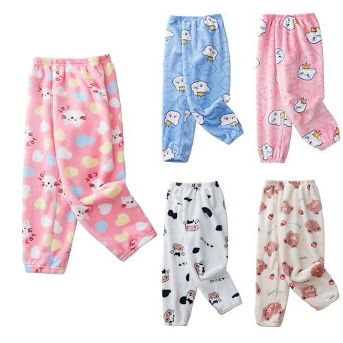 Toddler Children Pants Winter Girls Boys Trousers CartoonPrinted Fleece Warm Pants Kids Clothes under 102