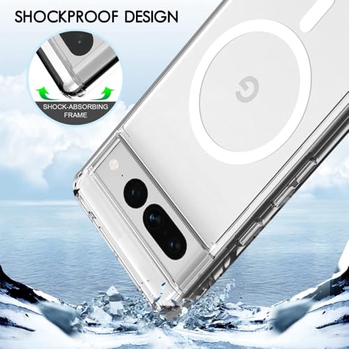 Image of TheGiftKart Ultra-Hybrid Crystal Clear Back Case Cover for Google Pixel 7 | Shockproof Design | Hard Back Cover for Google Pixel 7 (PC & TPU, Magsafe Compatible, Clear)