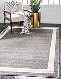 Unique Loom Del Mar Collection Area Rug - Maria (5' 3' x 8' Rectangle, Gray/ Ivory)