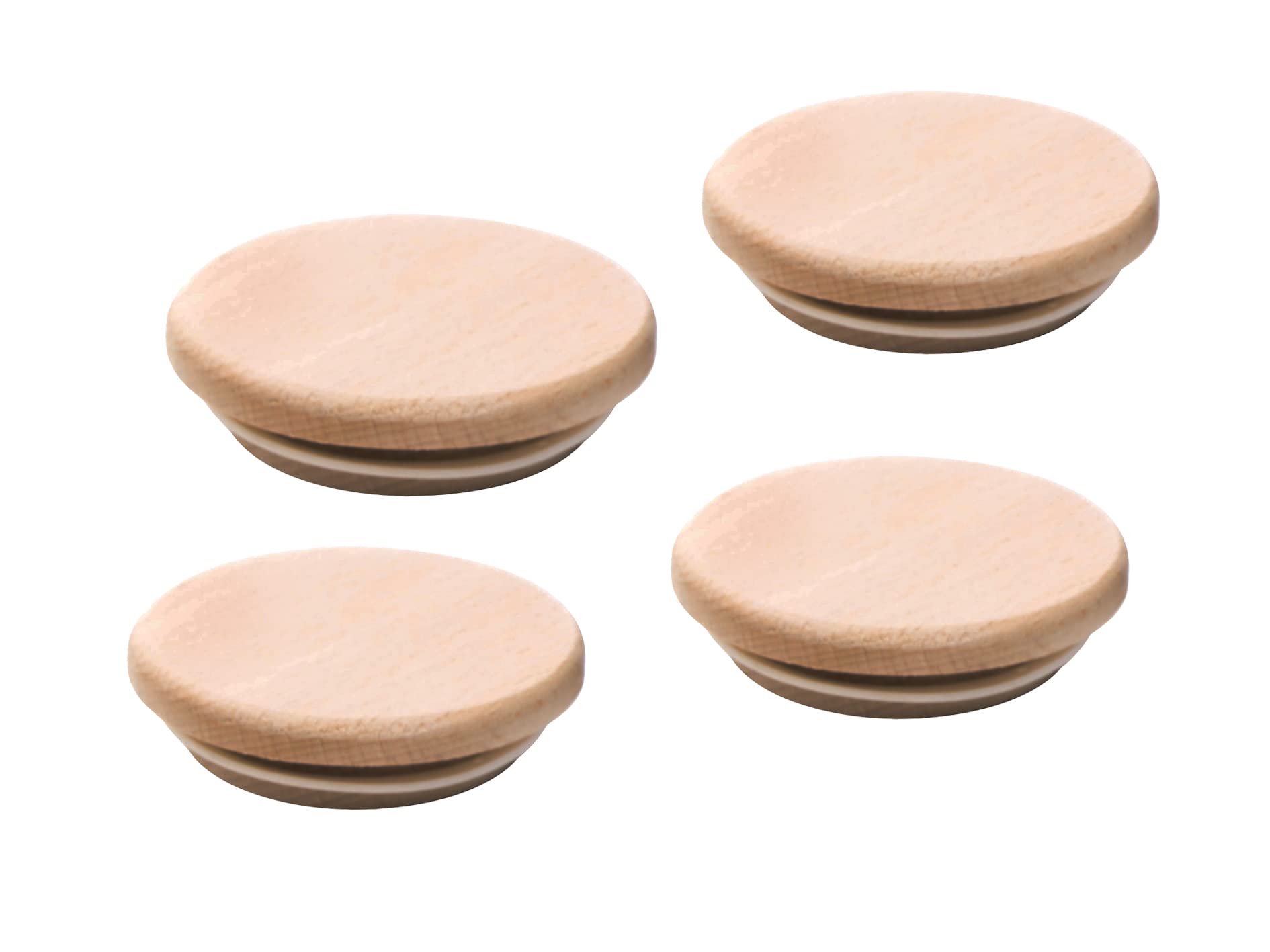 60mm Small Beech Wood Lids for Weck Canning Jars | Fits 080, 755, 760, 762, 902, 763, 764, 766, 905, 975, 995 (60mm // 4 Pack)