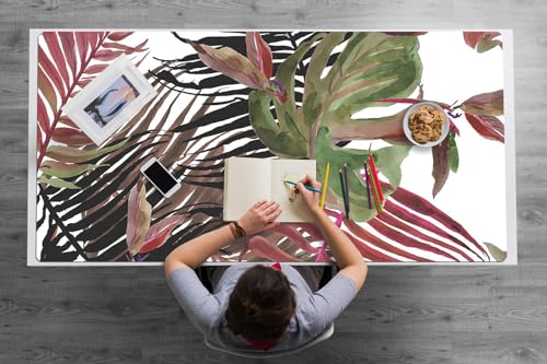 Couverture de bureau 120x60 cm en vinyle PVC protection Monstera