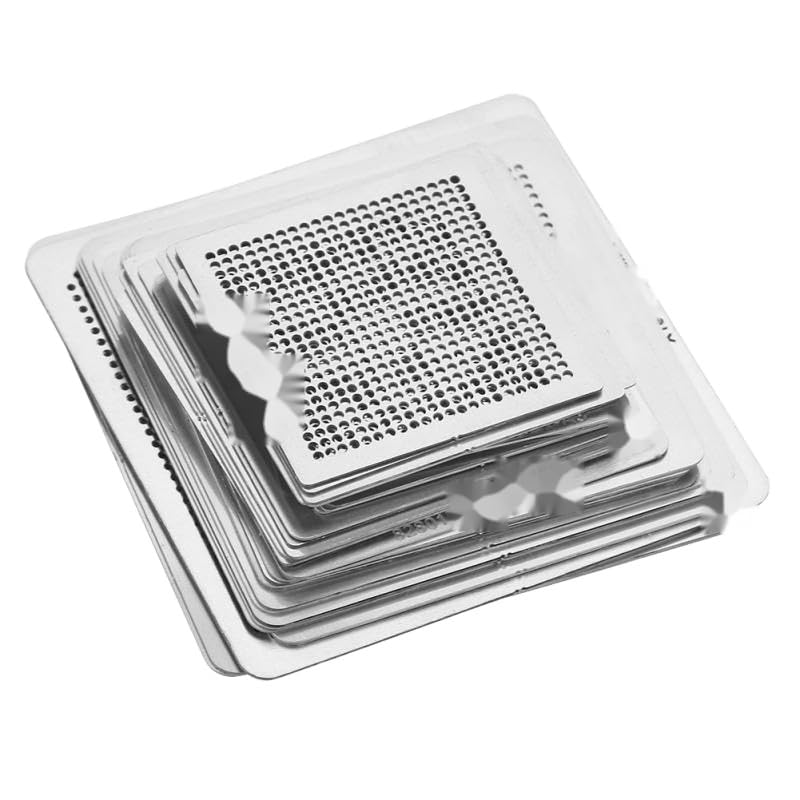 33pcs BGA Universal Reballing Rework Net Stencils Steel Template Mesh Directly Heat Set Kit