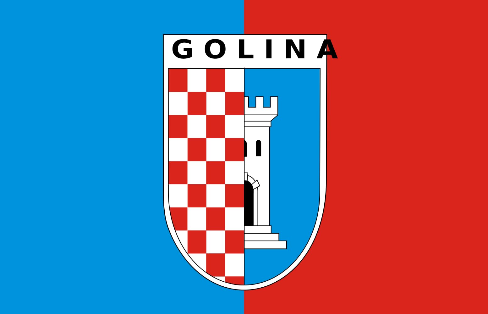 Drapeau POL Golina pavillon paysage 1.35m² pour décorer vos grands espaces