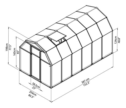 Rion Hg7012 Ecogrow 2 Greenhouse, 6' X 12', Dark Green #TOP6