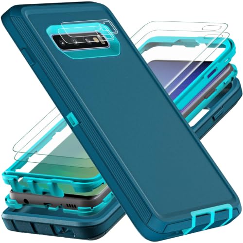 Coque pour Galaxy S10 Plus étui de protection caméra et écran bleu
