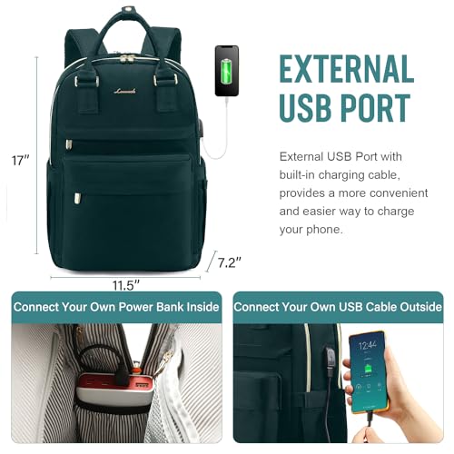 Image of LOVEVOOK Laptop Backpack for Women Girls, 15.6 Inch Waterproof Computer Backpack Student School Cute Bookbag Computer Bag