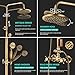 NeierThodore Antique Brass Bathroom Shower Faucet System Set 8 Inch Rainfall Shower Head Handheld Spray 2 Knobs Mixing