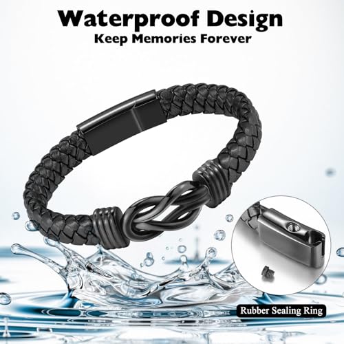 XIUDA Urn Bracelet for Ashes Cremation Jewelry for Human Ashes Stainless Steel Cremation Bracelet Memorial Ashes Keepsake for Women Men4