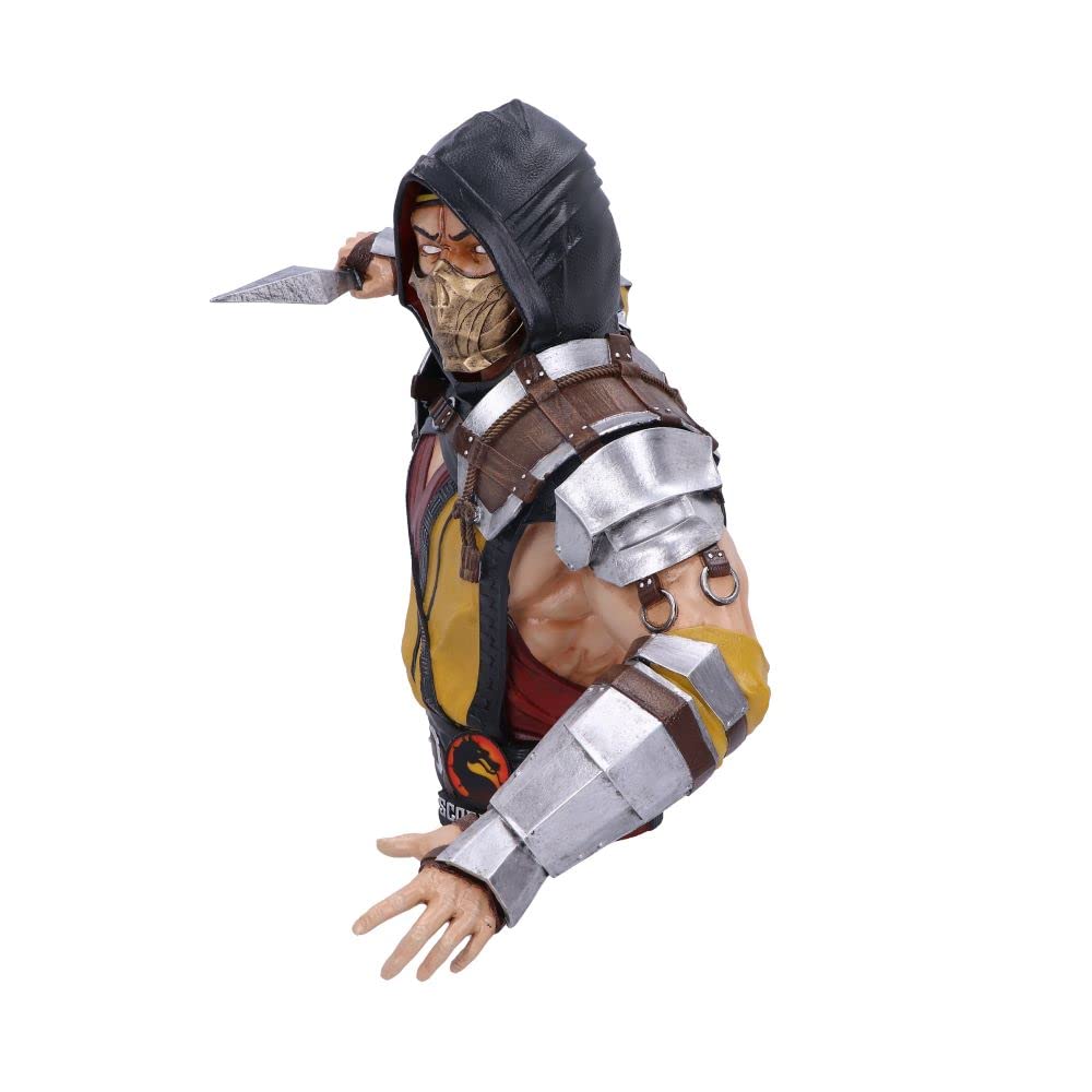 Nemesis Now Busto con Licenza Ufficiale Mortal Kombat Scorpion, Giallo, 29,5 cm, Resina