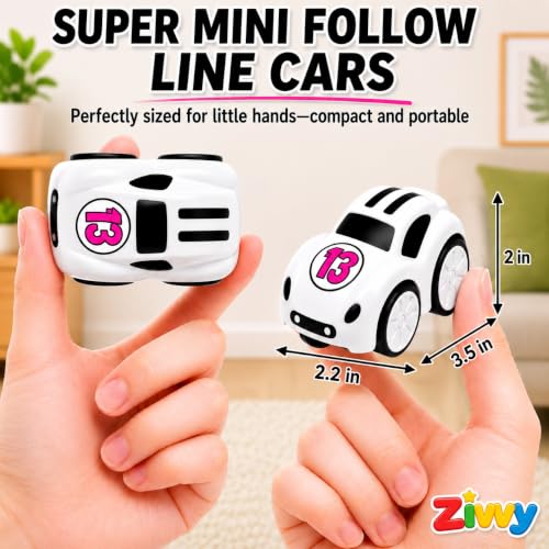 Image of White Magic Induction Remote Control Car Toy | Smart Sensor Line Following Car with 2.4GHz RC | LED Lights, Music & Auto Tracking Technology | Birthday Gift for Kids