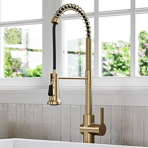 Kraus Britt 2Nd Gen Commercial Style Pull-Down Single Handle Kitchen Faucet In Spot Free Antique Champagne Bronze, Kpf-1691Sfacb, 22.25 #TOP1