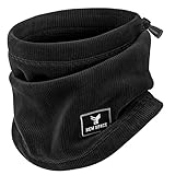 [Andeor] ネックウォーマー フェイスカバー 防寒【高機能断熱素材・極暖38℃恒温・触感3倍アップ】ネックガード 冬 調節コードつき 柔らかい 伸縮性 (#01.ブラック)