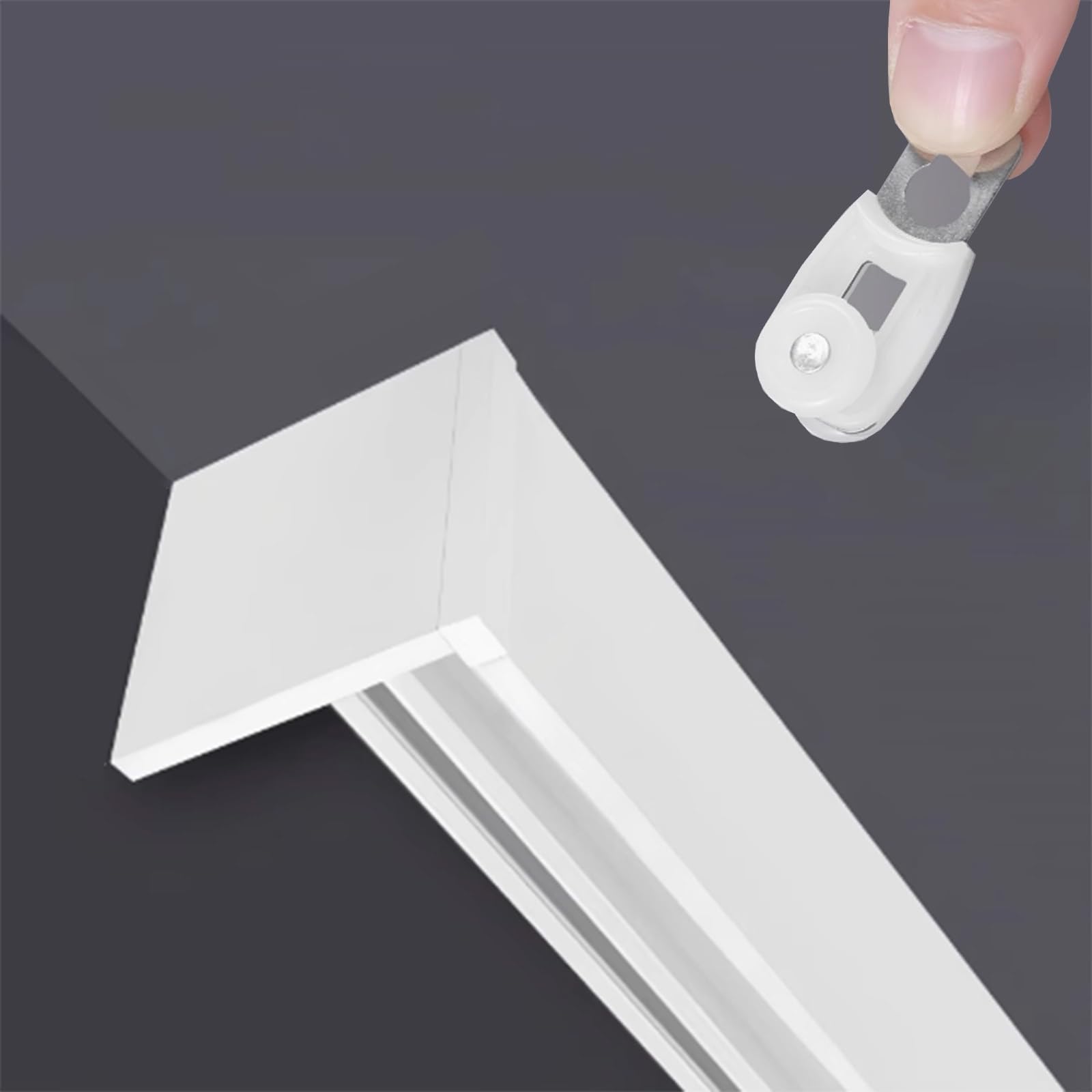 Rail de douche plafond en alliage d'aluminium et tringle pour rideau occultant