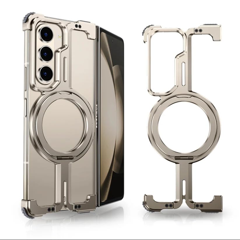 MILLION CASES® Back Cover Case for Samsung Galaxy Z Fold5 Soft Flexible TPU Shockproof Protective Pivot Guard Magnetic Ring Stand Case(Natural Titanium) (B0DF2673LQ) Amazon Price History, Amazon Price Tracker