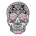 Black Sugar Skull With Pink Roses, Large Size