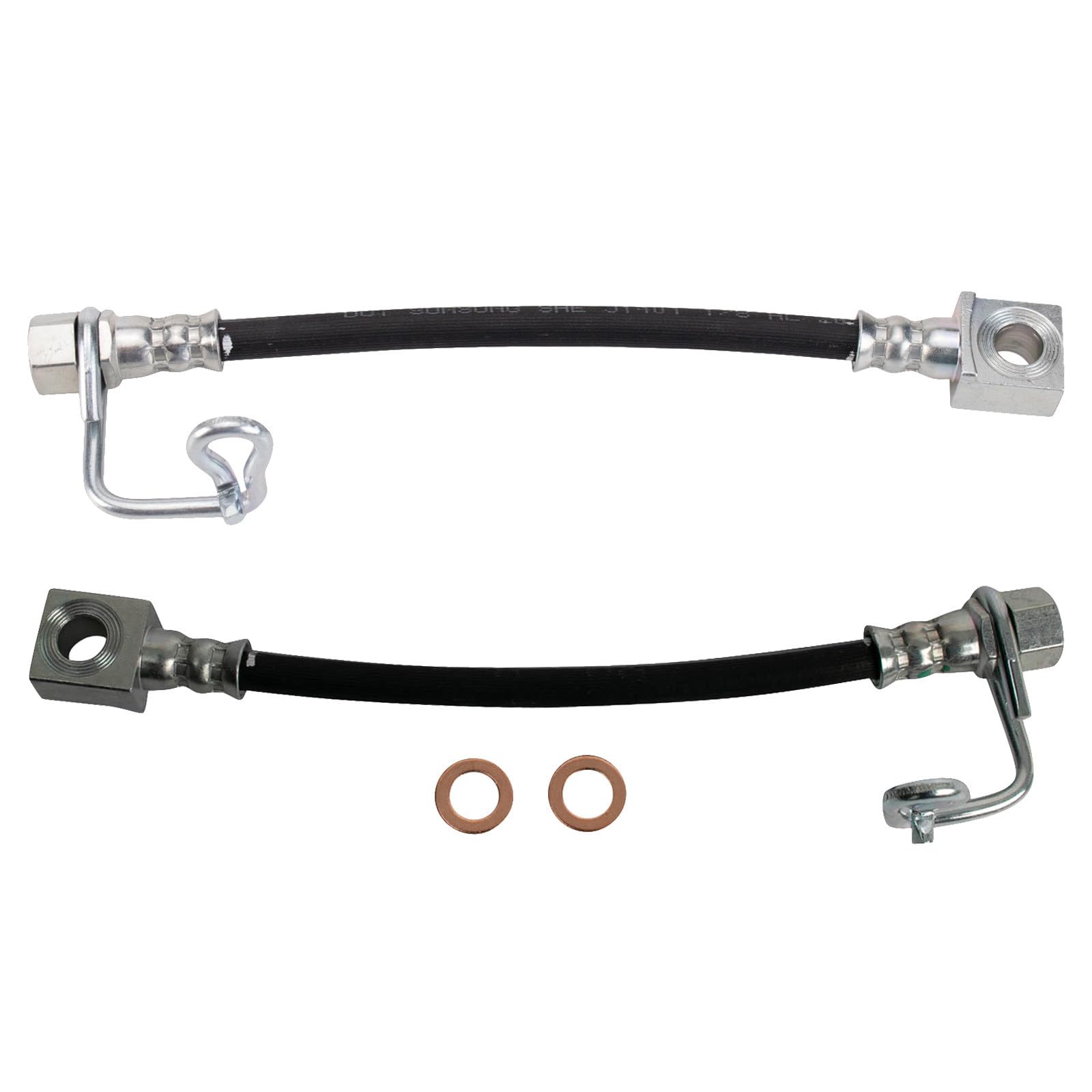 TRQ Rear Driver &amp; Passenger Side Brake Hose Set