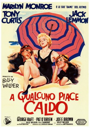 Affiche italienne Some Like It Hot Marilyn Monroe finition laminée premium