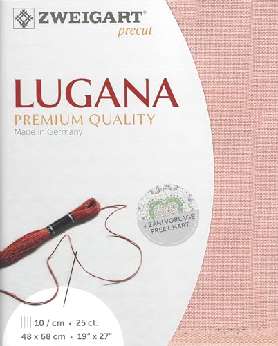 Image of Wizardi Lugana 25 Count Ash Rose 3835 /403. Needlework Canvas, Cross-Stitch Fabric, Embroidery Cloth, Needlepoint Canvas. 52% Cotton. Precut Zweigart