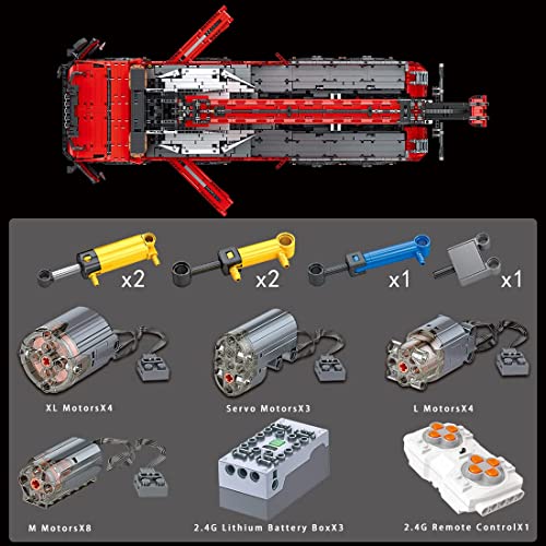 XZRUK Technik Truck RC Wrecker, 10966 Teile Groß MOC Technik Ferngesteuertes Kranwagen Modell mit Motoren Kit… – Bild 5