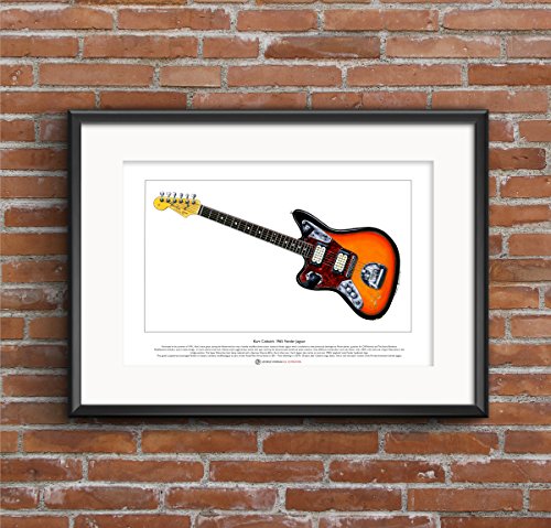 George Morgan Illustration Kurt Cobain's Fender Jaguar guitarra Edición Limitada Fine Art Print Tamaño...