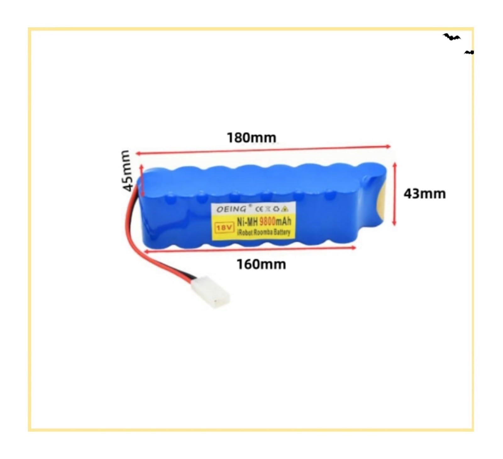 Kompatybilny z akumulatorem niklowo-wodorowym Rowenta 18 V 9800 mAh CD do odkurzacza RH8771, akumulatorem do odkurzacza P102(4800mAh)