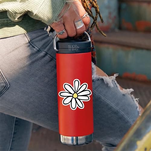 Image of Daisy Stickers - Vinyl Bumper Sticker for Car, Van, and SUV - Waterproof Decal for Waterbottle and Laptop - Indoor and Outdoor Use for MacBook - Long Lasting Cup Decal Pack of 4 - SAT 083