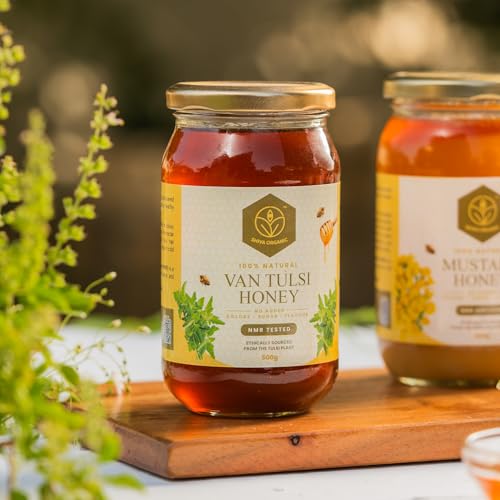 Image of Shiva Organic Raw Van Tulsi Honey 500g | 100% Pure NMR Tested | Raw and Unprocessed
